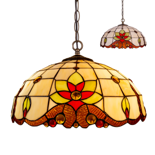 TIFFANY vitrážny závesný luster 2xE27/60W č.220