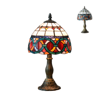 TIFFANY vitrážna stolná lampa malá 1xE14/40W č.81
