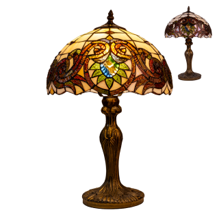 TIFFANY vitrážna stolná lampa veľká 1xE27/60W č.96