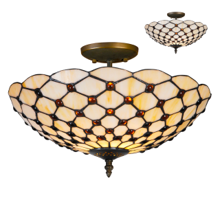 TIFFANY vitrážové stropné svietidlo 2xE27/40W, priemer: 40cm
