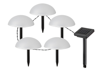 Solárna reťaz TREPPIO s hríbmi LED neturálna biela IP44, 4m