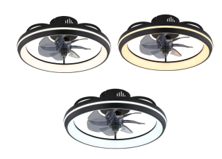 CELESTE stropný ventilátor čierny so svetlom LED 40W/3000-6500K + diaľkové ovládanie  