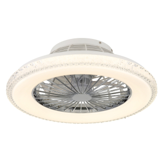 CORUSSO stropný ventilátor chróm so svetlom LED 40W/3000-6500K + diaľkové ovládanie  