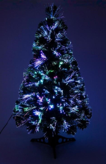 Umelý stromček s LED farebnými optickými vláknami, výška 80cm