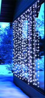 Vonkajší záves 294ks bodových LED studená biela 2x1,4m