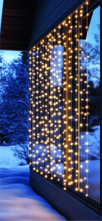 Vonkajší záves 294ks bodových LED teplá biela 2x1,4m