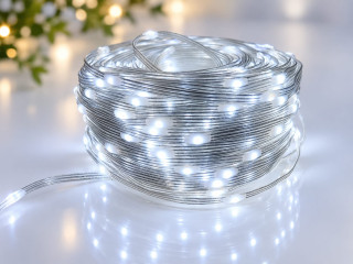 DOT LED vonkajšia reťaz 1000ks bodových led diód studená biela, 70m, 8+4 režimov svietenia, číry kábel