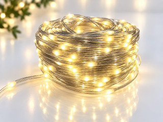 DOT LED vonkajšia reťaz 1000ks bodových led diód teplá biela, 70m, 8+4 režimov svietenia, číry kábel