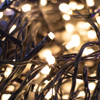 Vonkajšia reťaz 240 LED teplá biela, 8 svietiacich režimov, časovač, 24m