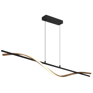 WATKINS závesné svietidlo čierne/imitácia dreva LED 30W LED 3000K, 120x115x14cm