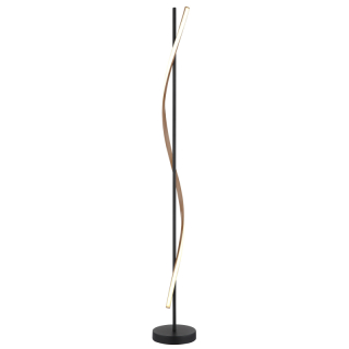 WATKINS stojanová lampa čierna/imitácia dreva LED 30W LED 3000K, výška: 150cm