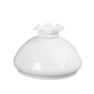 2.trieda - Náhradné tienidlo priemer 18,9cm petrolejkové biele opálové - vlnovkové