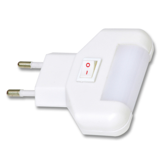 Orientačné svetlo do zásuvky biele s vypínačom XESDEN 0,4W