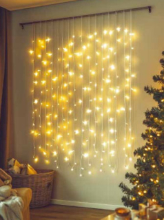 Vnútorný záves 126LED teplá biela, 0,9m x 1,4m