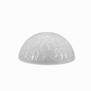 Sklenené číre matné tienidlo so vzorom pre závit E27 (42mm), priemer 35,5cm 