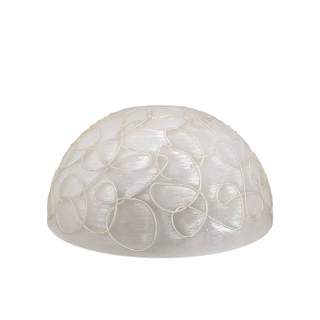 Sklenené číre matné tienidlo so vzorom pre závit E27 (42mm), priemer 30cm 