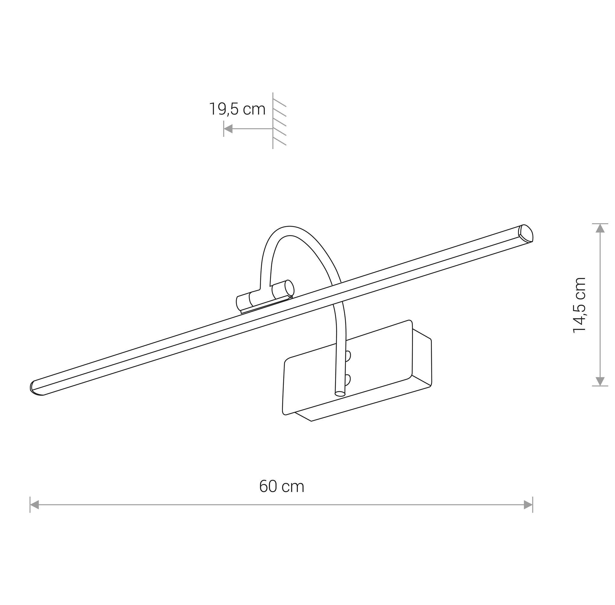 GIOTTO nástenné svietidlo antická mosadz LED/13W/3000K, dĺžka 60cm
