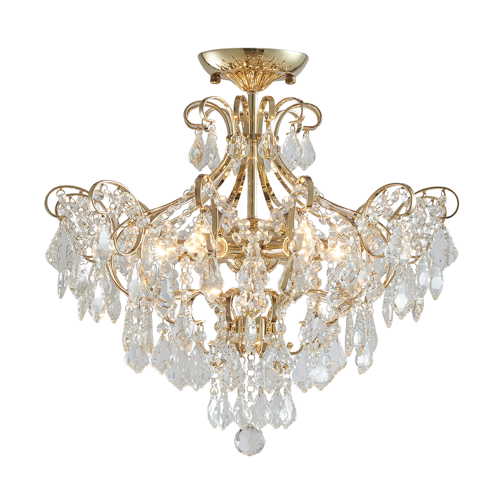 GRANADA krištáľový stropný luster zlatý 6xE14/40W