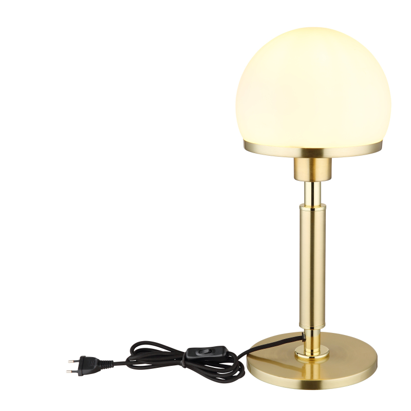 HAKU nočná lampa mosadz/biela 1xE27/40W, výška: 40cm