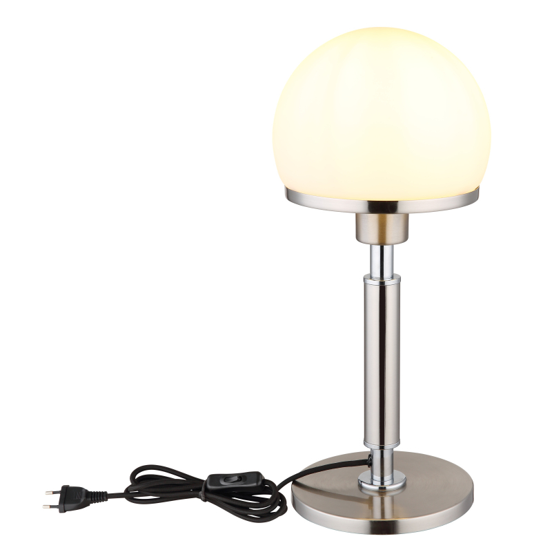 HAKU nočná lampa matný nikel/biela 1xE27/40W, výška: 40cm