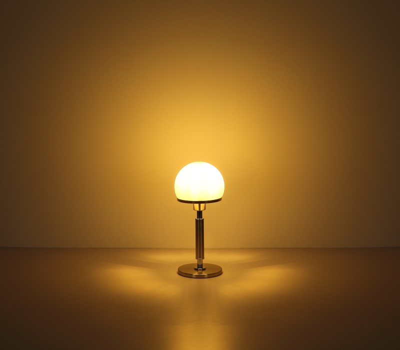 HAKU nočná lampa matný nikel/biela 1xE27/40W, výška: 40cm