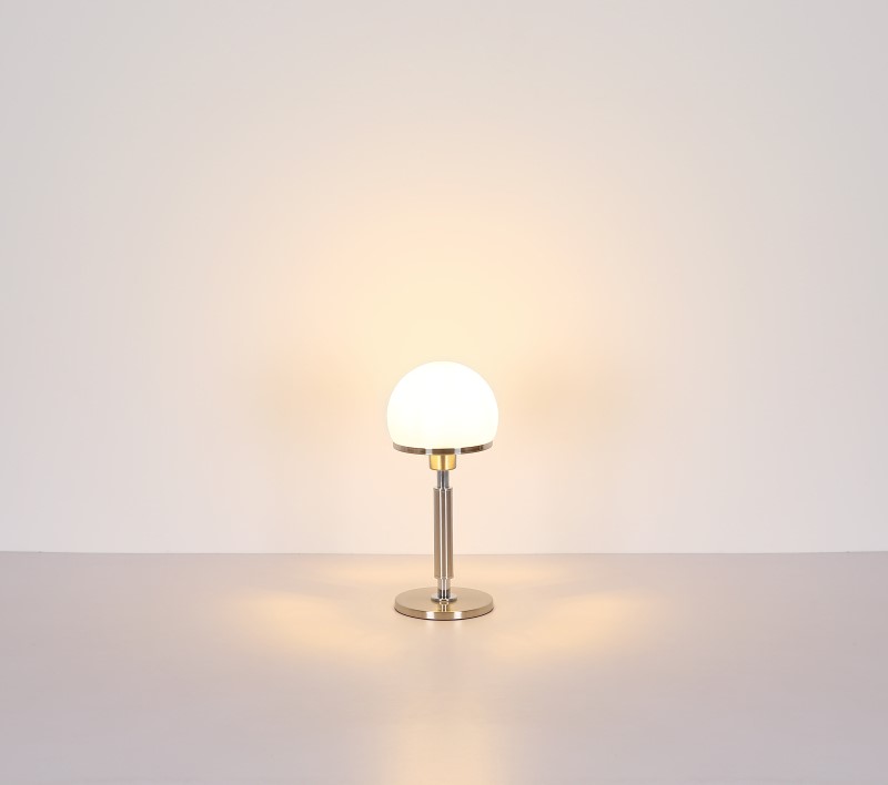 HAKU nočná lampa matný nikel/biela 1xE27/40W, výška: 40cm