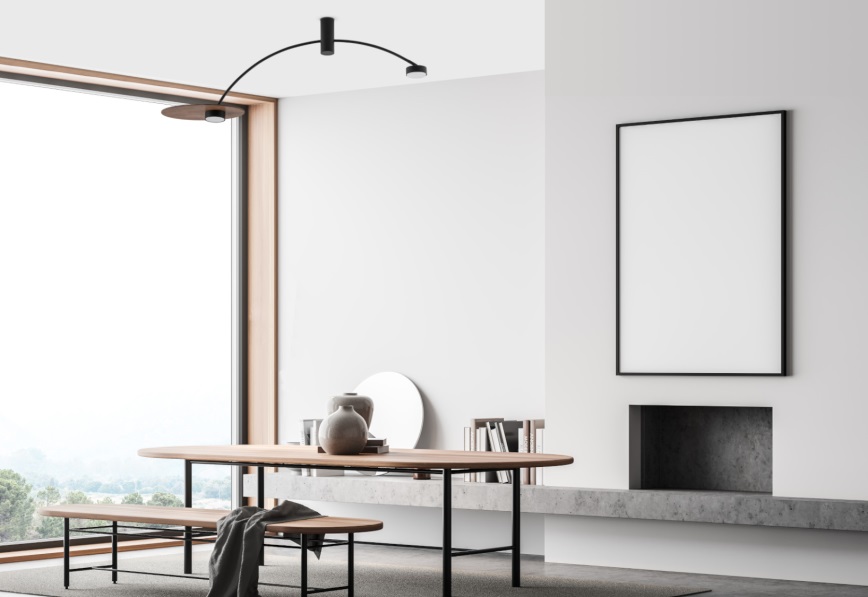 HEFT stropné ledkové svietidlo tmavé drevo/čierna 2xGX53/12W, 35x110cm