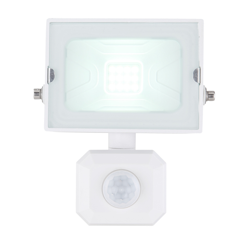 HELGA ledkový reflektor biely so senzorom 10W/6000K IP44