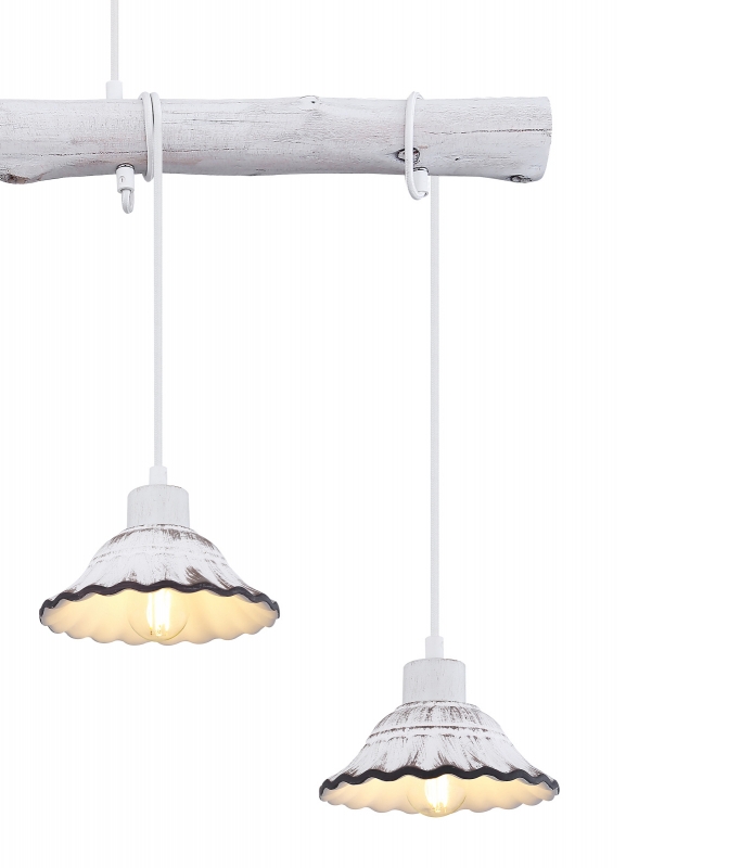 JOWITA visiace svietidlo kov/keramika bielo-čierne 4xE27/40W