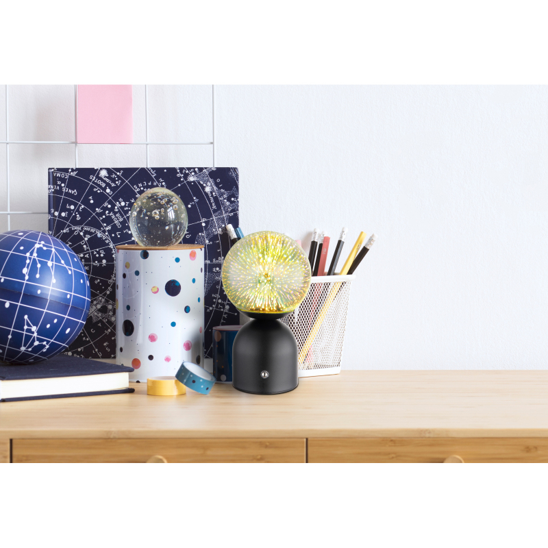 JULSY dekoračná stolná lampa stmievateľná čierna/číra 3D LED/2,5W/5V, 2700-6500K