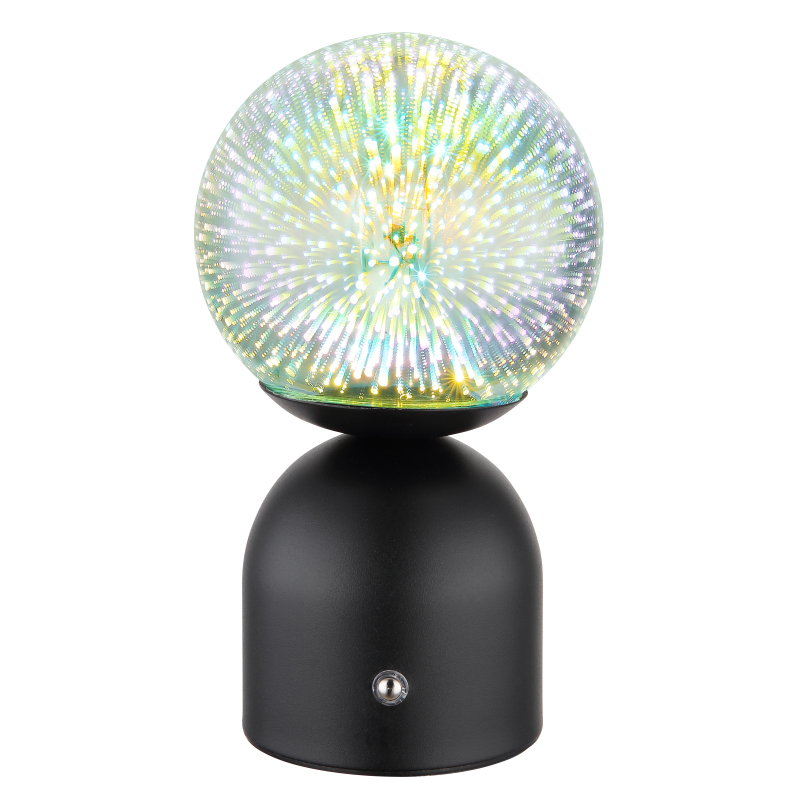 JULSY dekoračná stolná lampa stmievateľná čierna/číra 3D LED/2,5W/5V, 2700-6500K