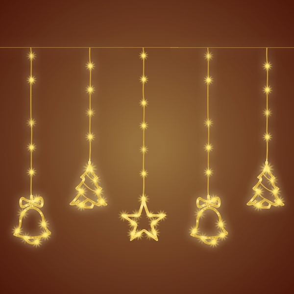 Vonkajší záves s figúrami 186ks micro LED teplá biela, 2x1m