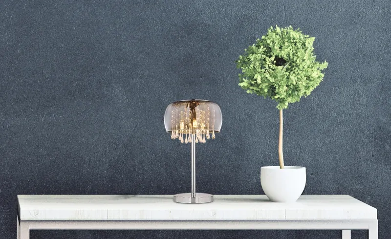 KALLA nočná lampa chrómová/dymová 3xG9/28W, výška: 40cm