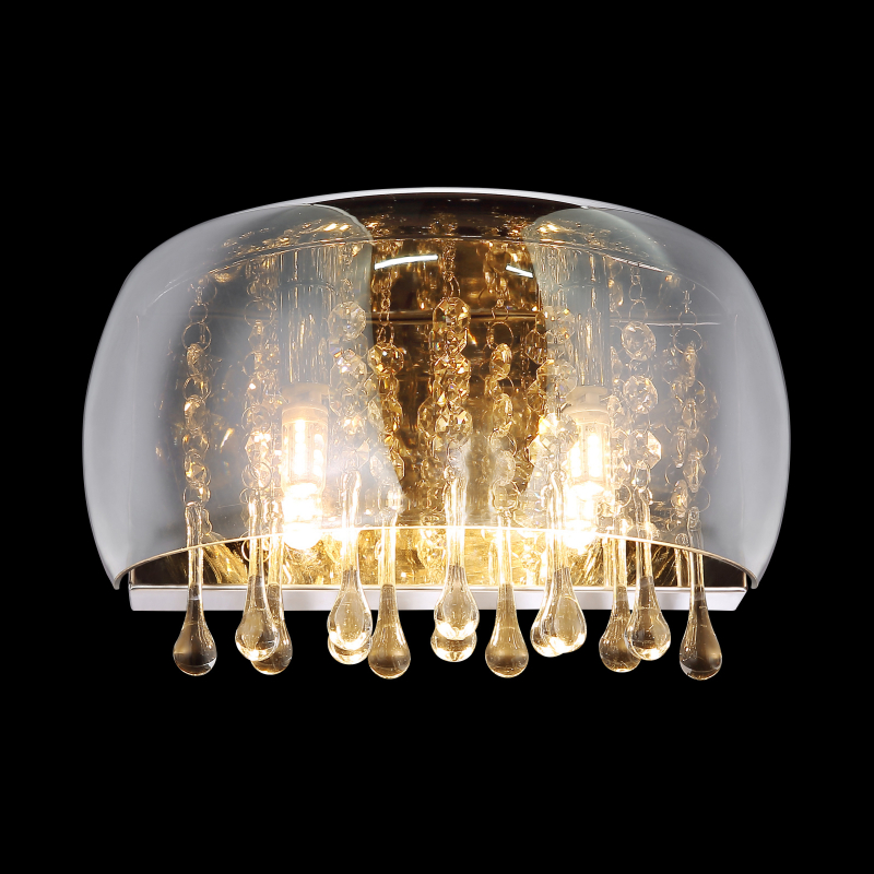 KALLA nástenné svietidlo dymové s krištálikmi 2xG9/28W