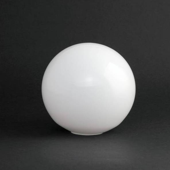 Náhradné tienidlo guľka priemer 25cm, montážny otvor: 8cm lesklá biela