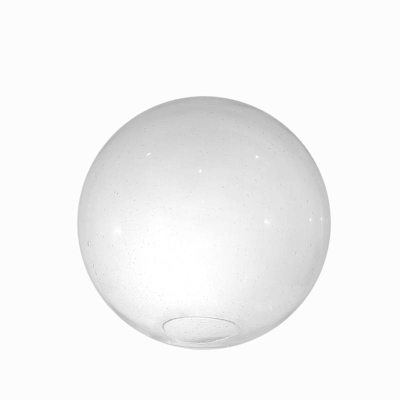 Náhradné tienidlo guľka priemer 25cm, montážny otvor: 8cm číra s bublinkami