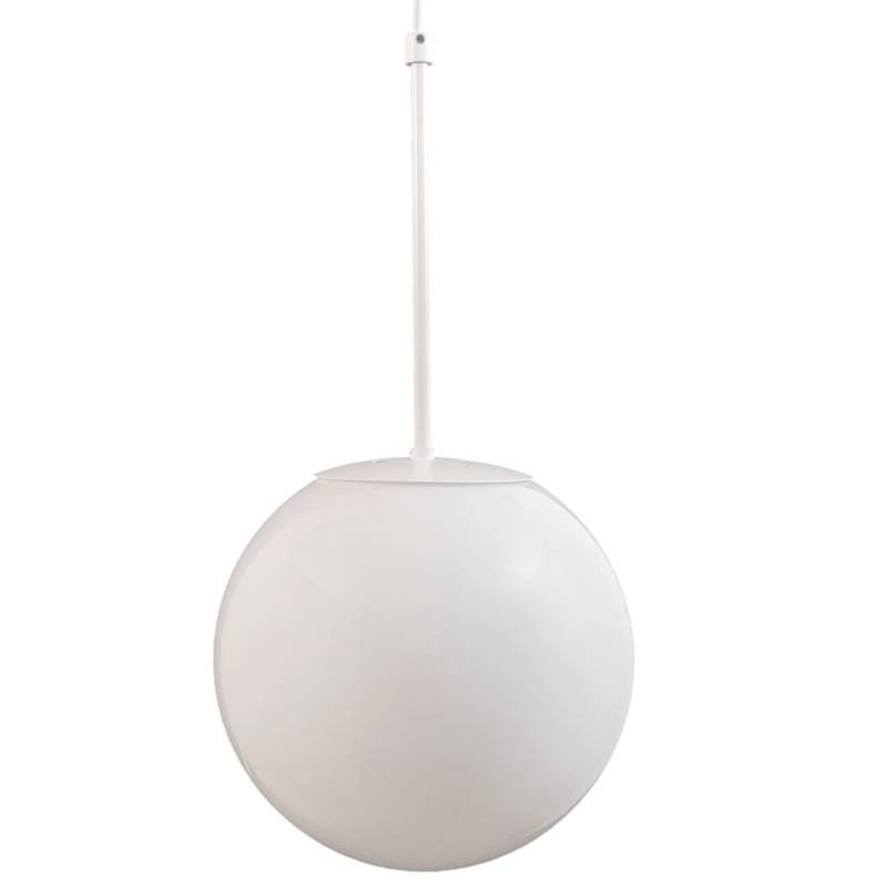 Náhradné tienidlo guľa priemer 25cm, montážny otvor: 10cm lesklá biela