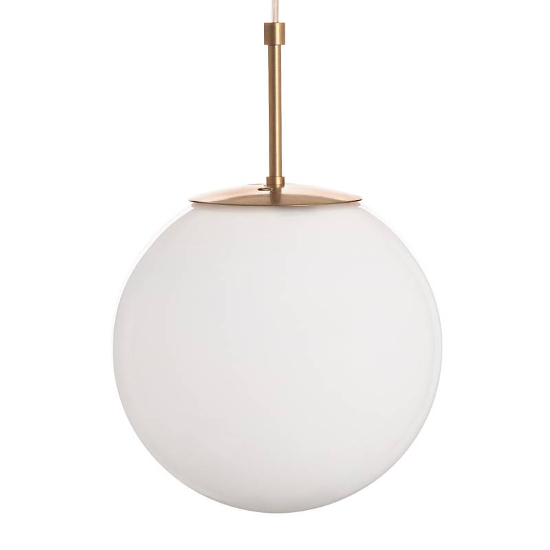 Náhradné tienidlo guľa priemer 25cm, montážny otvor: 10cm lesklá biela