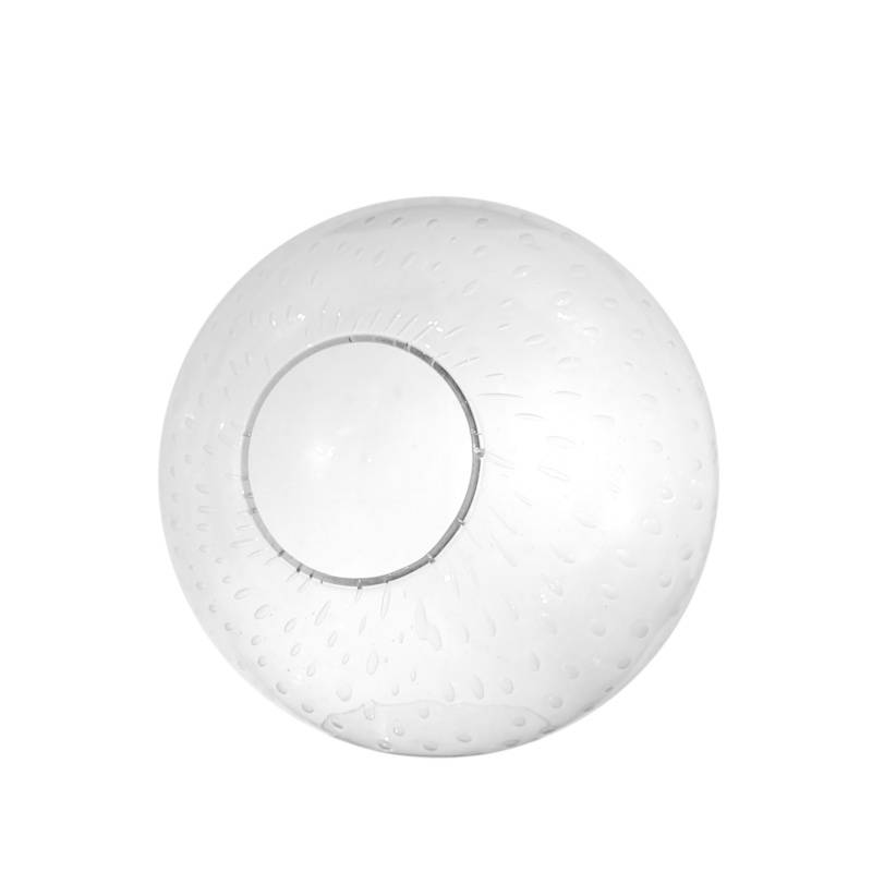 Náhradné tienidlo guľa priemer 30cm, montážny otvor: 10cm číra s bublinkami