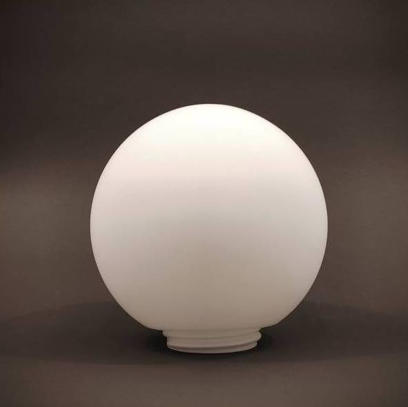 Náhradné tienidlo guľa so závitom priemer 20cm, montážny otvor: 8,45cm matná biela