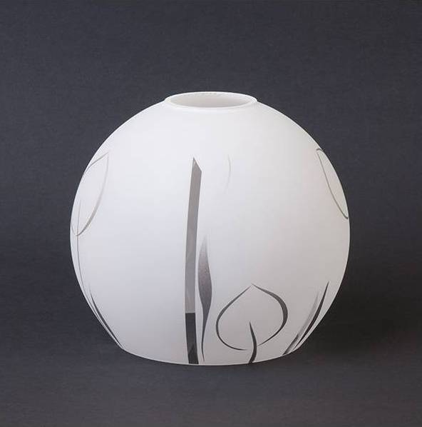 Náhradné tienidlo otvor 4,7cm/priemer 16cm biele so striebornými listami