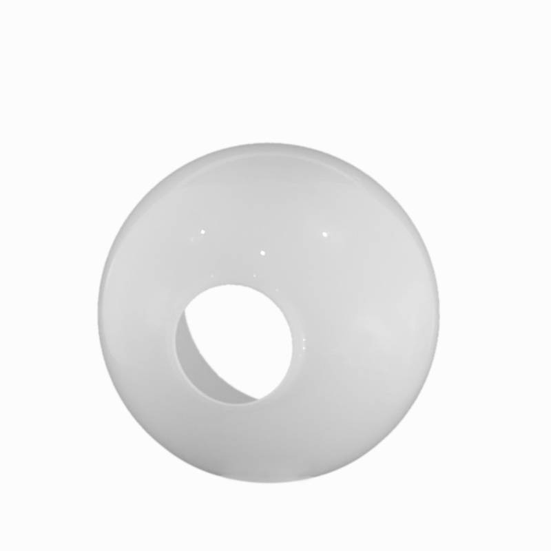 Sklenené tienidlo montážny otvor 45mm lesklé biele, priemer 14cm
