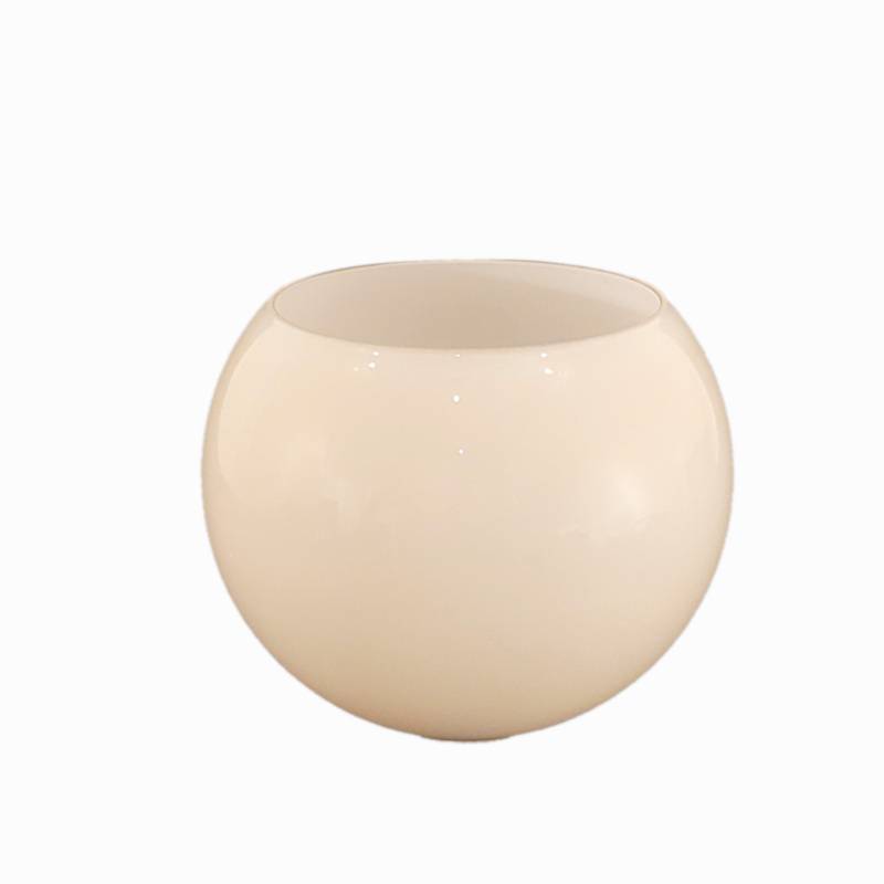 Sklenené tienidlo montážny otvor 45mm lesklé béžové, priemer 14cm