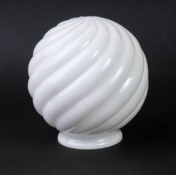 Náhradné tienidlo guľka priemer 15cm s hrdlom montážny otvor: 8cm lesklá biela
