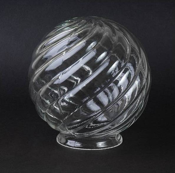 Náhradné tienidlo guľka priemer 15cm s hrdlom montážny otvor: 8cm číra