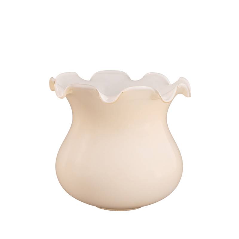 Náhradné tienidlo zvonček pre závit E27 (45mm) priemer 14cm béžové s vlnitým okrajom