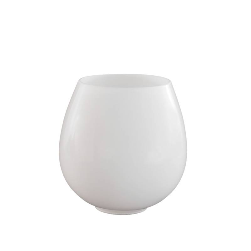 Sklenené tienidlo montážny otvor 45mm biele lesklé priemer 12cm