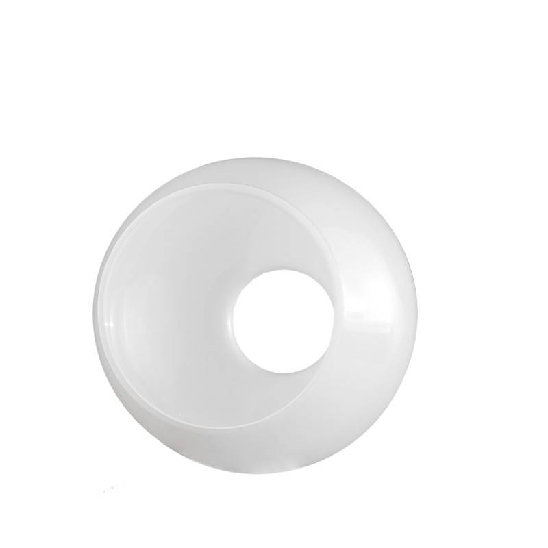 Sklenené tienidlo montážny otvor 45mm biele lesklé priemer 12cm