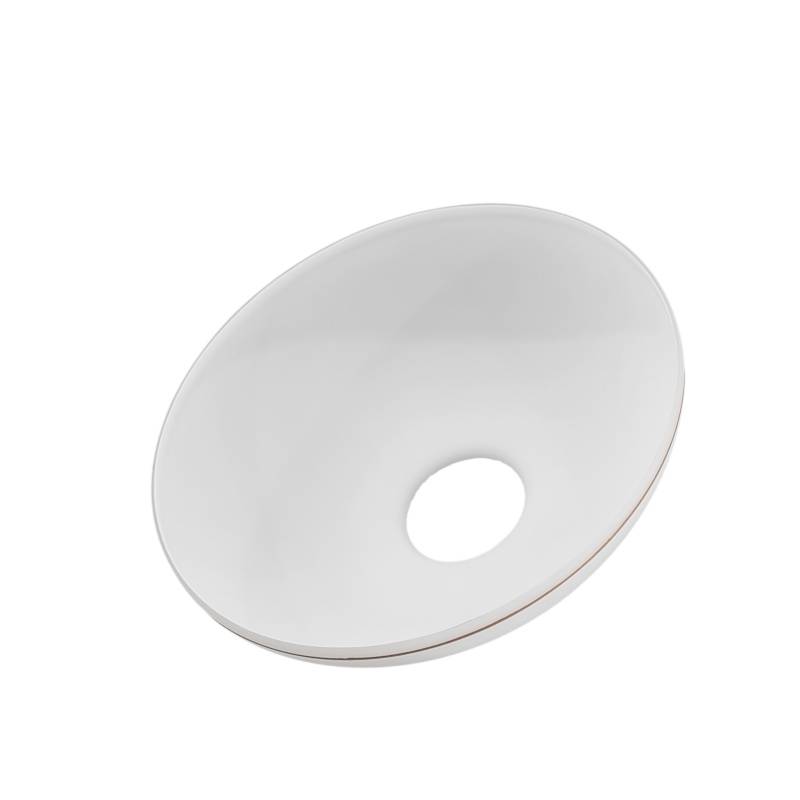 Náhradné tienidlo pre závit E27 (4,5cm) lesklé biele so zlatým pásikom, priemer: 20cm