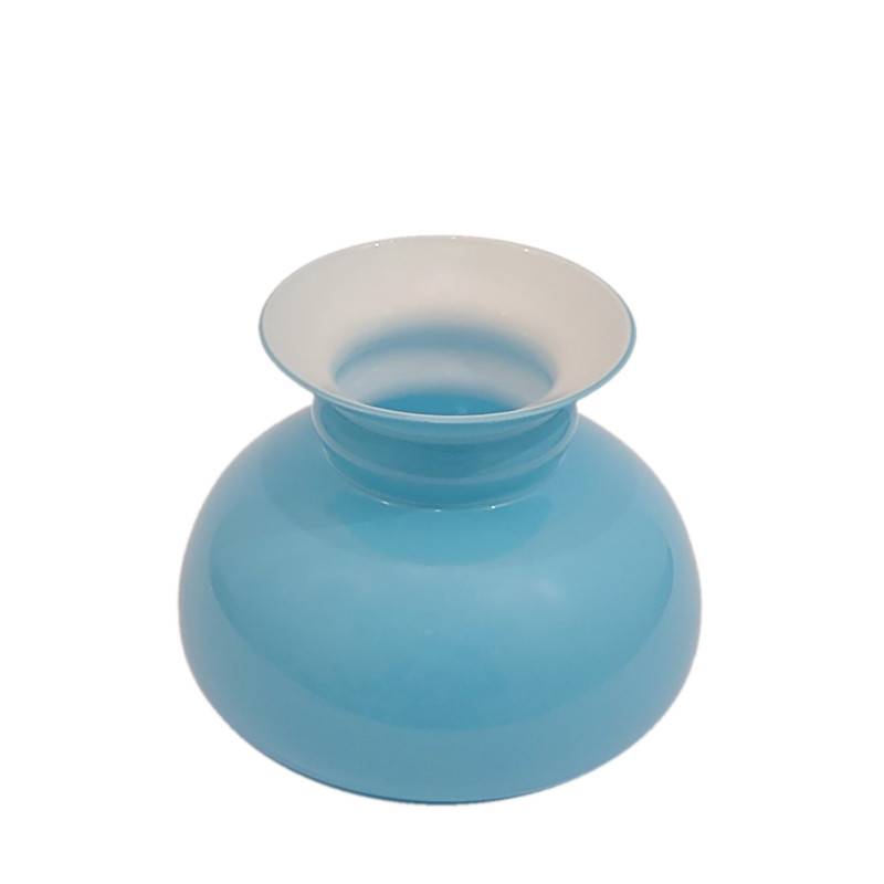 Sklenené tienidlo priemer 10cm petrolejkové bledo modré
